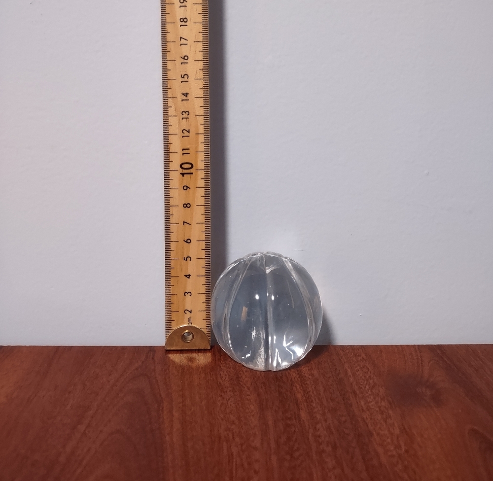 2" clear glass basketball paperweight